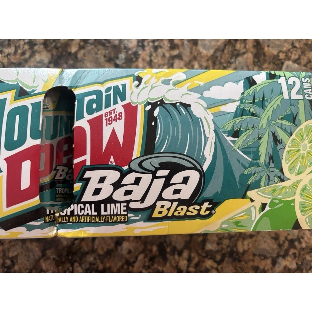 Mountain Dew Baja Blast Cans 12 Oz Cans 12 Pk Count New